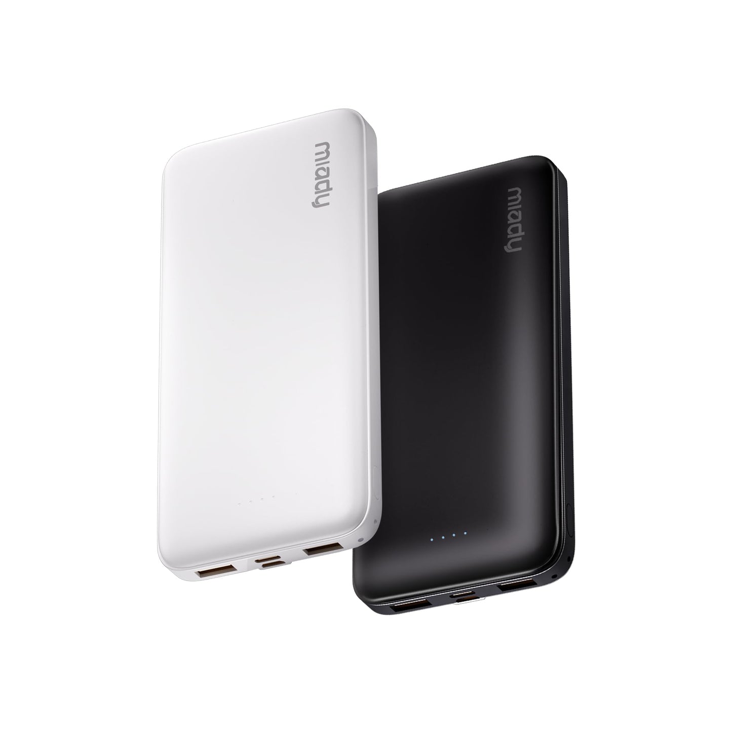 Miady 2-Pack Portable Charger, Slim 10000mAh Power Bank Travel Battery Pack