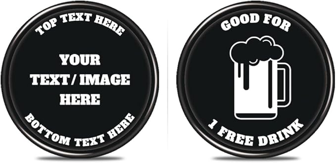 200 PCS Personalized Plastic Poker Chips, Full Color Print Your Logo and Text on The Chip, Good for Drink Tokens, Poker Card Game
