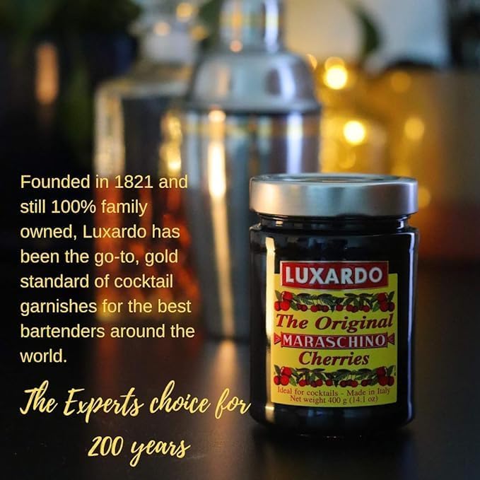 Luxardo Gourmet Cocktail Maraschino Cherries | for Old Fashioned, Manhattan and Desserts | Packed in Special Protective Bubble | 400G Jar (Pack of 3)