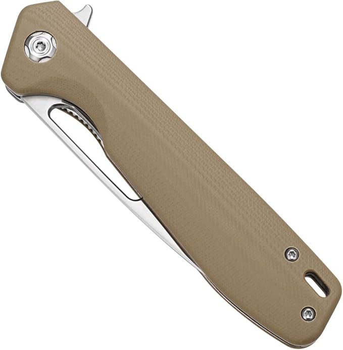 Sitivien ST801 Folding Knife,8Cr18Mov Steel Blade with G10 Handle Pocket Knife EDC Tool Knife for Outdoor Survival, Camping, Hiking,Hunting(Desert) …