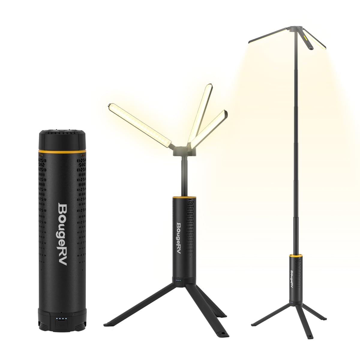 BougeRV Telescopic Camping Light T1, 15600mAh Rechargeable Lantern, Black