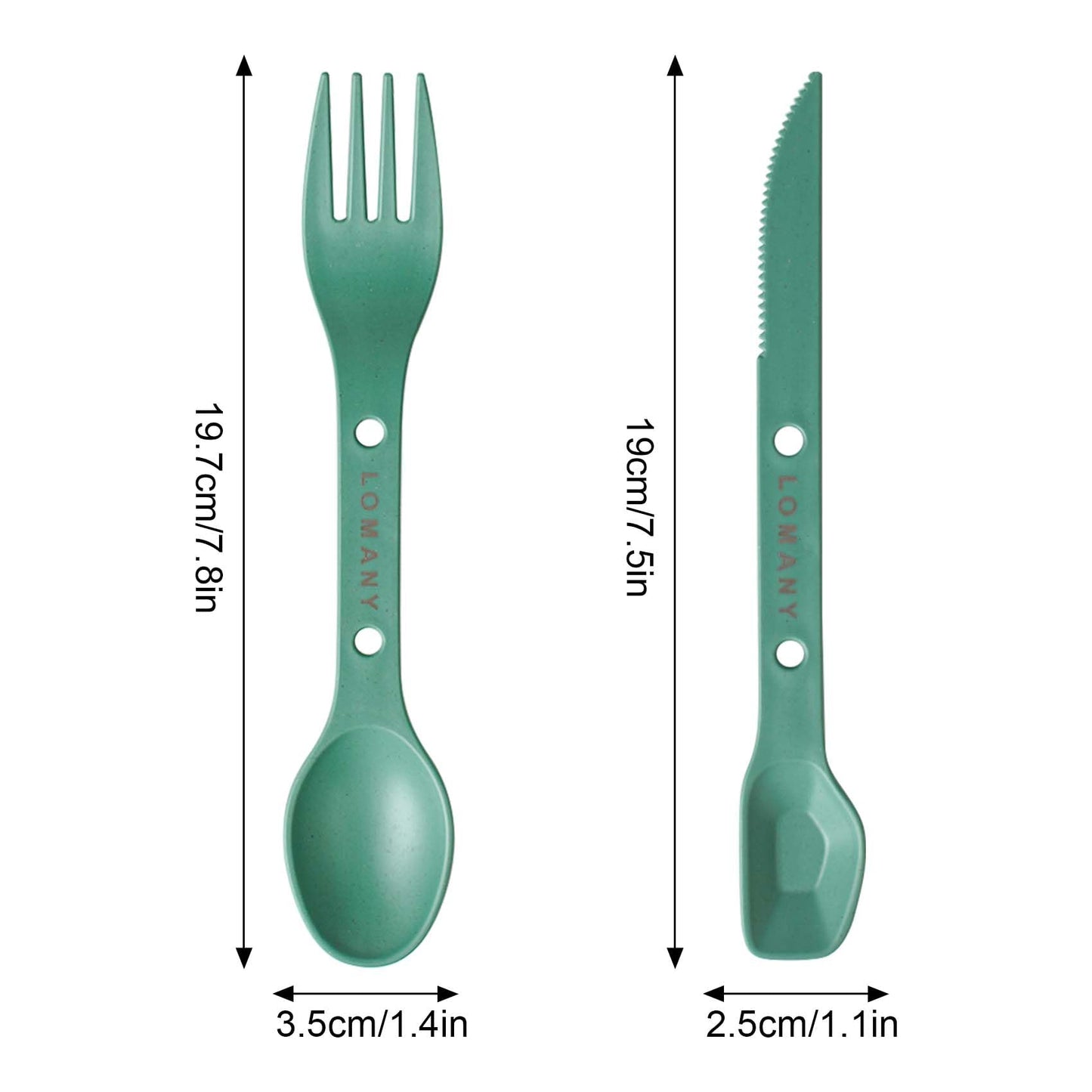 Loyzcy Reusable Camping Utensil Set, Spoon-Fork-Knife Travel Utensils
