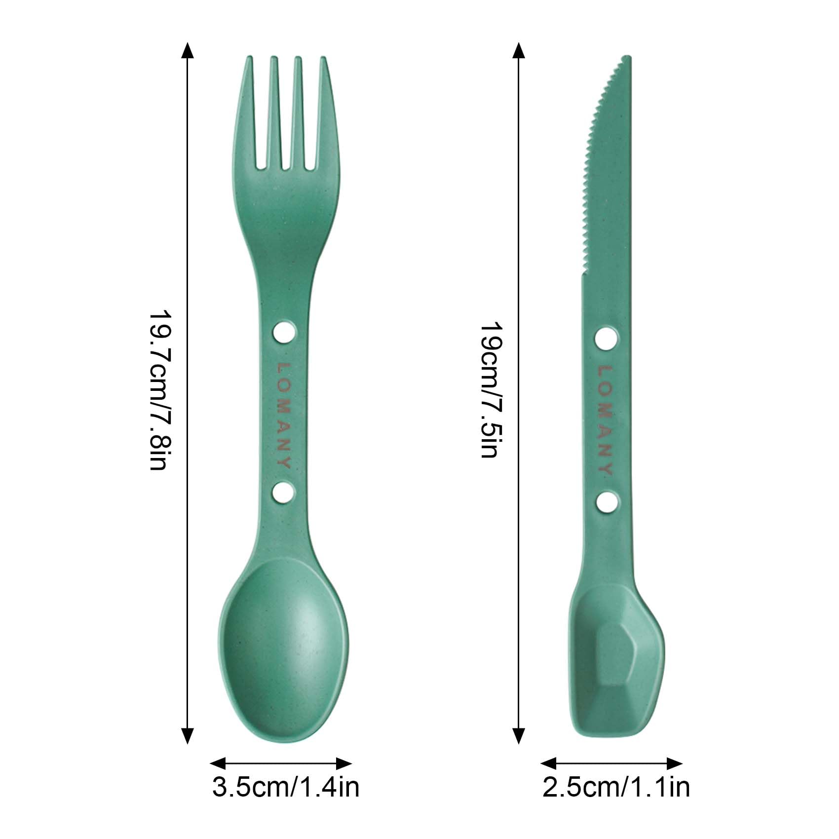 Loyzcy Reusable Camping Utensil Set, Spoon-Fork-Knife Travel Utensils
