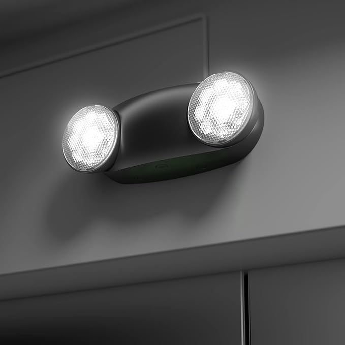 4 Pack Black Led Exit Sign with Emergency Lights &Battery Backup-Indoor Emergency Exit Lighting/Commercial Emergency Light Fixtures.