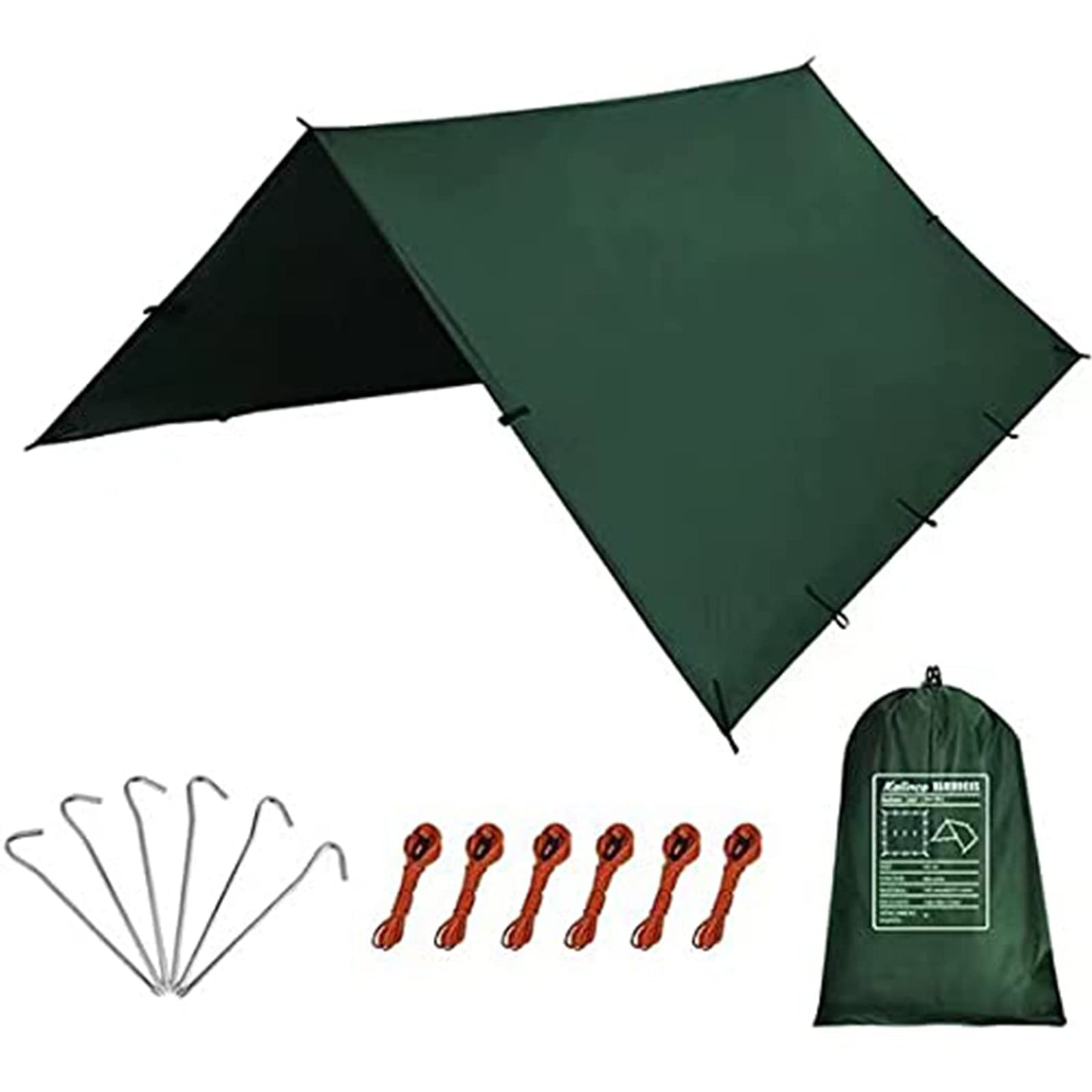 KALINCO Waterproof Camping Tarp Tent Hammock Rain Fly, 10X10FT/10X15FT, Mutifunctional Tent