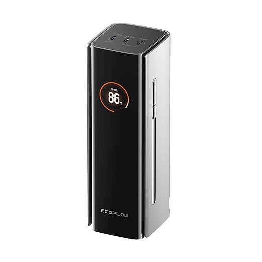 EF ECOFLOW Rapid Pro Power Bank (27650mAh, 300W, 140W Built-in Cable), 4-Port Portable Charger w/ 140W Output, Up to 320W Recharge, Compatible with iPhone Series, Samsung, Laptop and More
