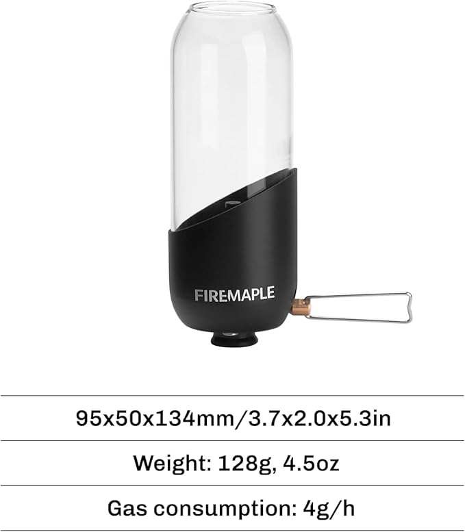 Fire-Maple Orange Camping Lantern Glass, Steel & Aluminum | Propane or Isobutane Fuel Canister Beautiful Lights | NO Mantles Needed | Propane Lanterns for Camping, Emergency Essential