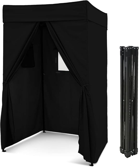 EAGLE PEAK Flex Compact 4x4 Pop-up Canopy Changing Room, Portable Privacy Dressing Room for Indoor Fashion Photoshoots, Camping, or Pool, Black
