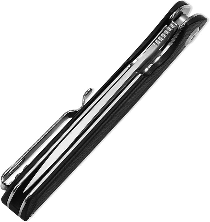 Sitivien ST102 Folding Knife, D2 Steel Blade+G10 Handle Pocket Knife, EDC Tool Knife for Outdoor, Camping, Hunting, Survival (Black) …