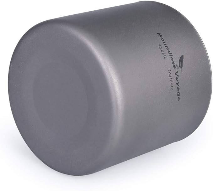 Boundless Voyage 3 in 1 Double Walled Titanium Cup Heat Resistant Mini Tea Drink Cup Outdoor Camping Mug Coffee Cups Camping Accessories Ti15152B