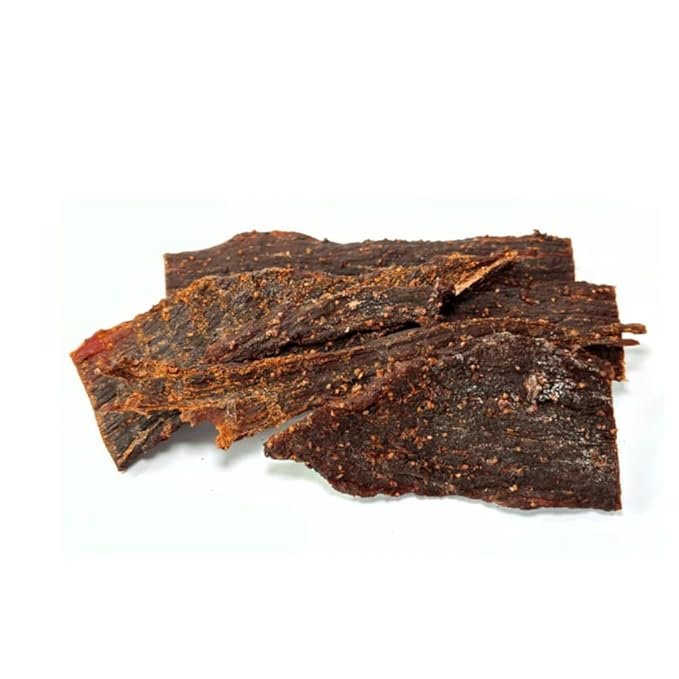 Old Fashioned Hot Beef Jerky - No Frills Tough and Old Style Dry Beef Jerky - All Natural, Gluten Free, No Added Preservatives and No Added MSG, Healthy Protein Snacks, 2 oz (Pack of 3)