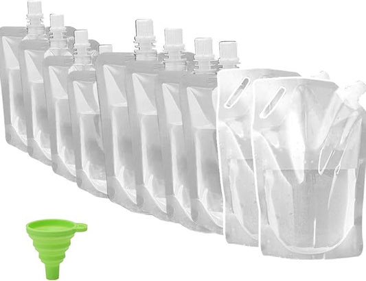 Juice Travel Plastic Bags Portable Collapsible Beverage Bag | Leakproof Foldable Water Carrier for Outdoor Hiking, Camping & Seed Storage | Food-Grade BPA-Free Liquid Container