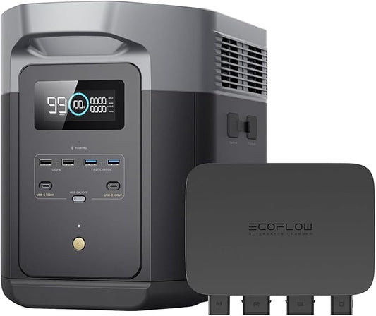EF EcoFlow 800W Alternator Charger with Delta 2 Max Portable Power Station, 3-in-1 Fast DC-DC Charger, Battery Maintainer & Jump Starter 8× Faster Than Cigarette Chargers, Charges 2kWh in 2.6 hr