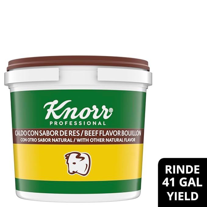 Knorr Professional Caldo de Res, Beef Bouillon with Beef Flavor Granulated Base, Bouillon as a Base, Marinade, Flavor Enhancer, Shelf Stable Convenience, 0g Trans Fat, 4.4 lbs (Pack of 1)