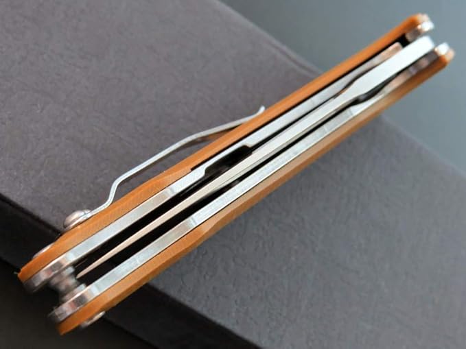 Eafengrow EF223 Folding Knife D2 Blade with G10 Handle Multi Pocket Knife Survival Outdoor Camping Survival (brown)