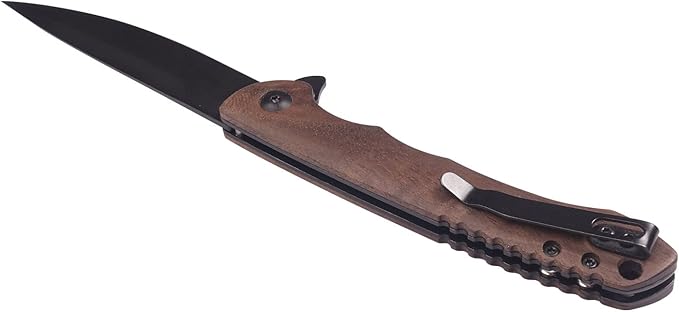 Gentleman's knife wood handle assist knife Flipping pocket knife ball bearing Folding Knife EDC Knives for Men Women Everyday Carry Outdoor Hiking Camping Gift