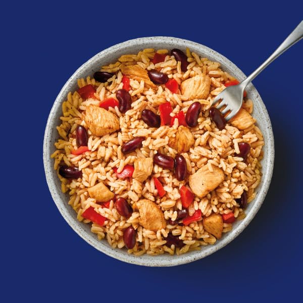 BEN'S ORIGINAL Street Food Jamaican Jerk Style Beans & Rice with Chicken, Prepared Entrée, Microwave in 90 Seconds, 9 oz (Pack of 6)