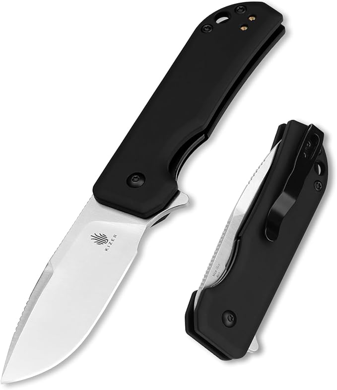 Kizer Nice Guy Pocket Folding Knife, 2.84" Nitro V Blade, Lightweight Sharp Camping and Hiking Knife, Tough Aluminium Handle, Liner Lock Flipper Knives V3011A2