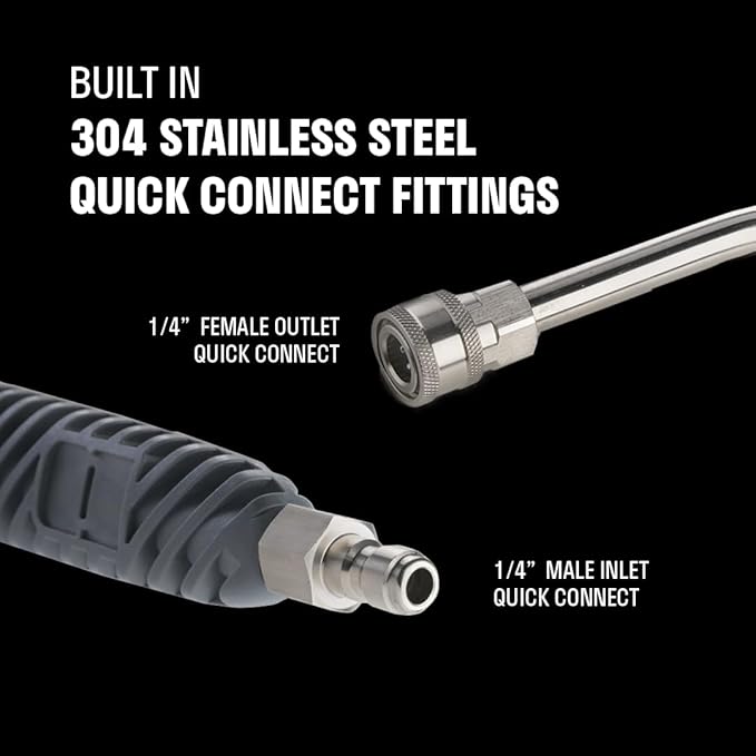 ACTIVE Pressure Washer Lance with 20°, 304 Stainless Power Washer Extension Wand for Car Wash - Electric & Gas Pressure Washer Short Gun Wand Replacement - Pressure Washer Accessories & Attachments
