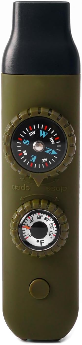 Multifunctional Survival Emergency Whistle for Kids with Compass Hiking Survival, Thermometer & Neck Lanyard | Emergency Safety Gear for Hiking, Camping, Kayaking, Boating, Climbing