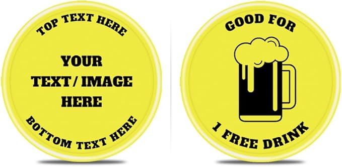 200 PCS Personalized Plastic Poker Chips, Full Color Print Your Logo and Text on The Chip, Good for Drink Tokens, Poker Card Game