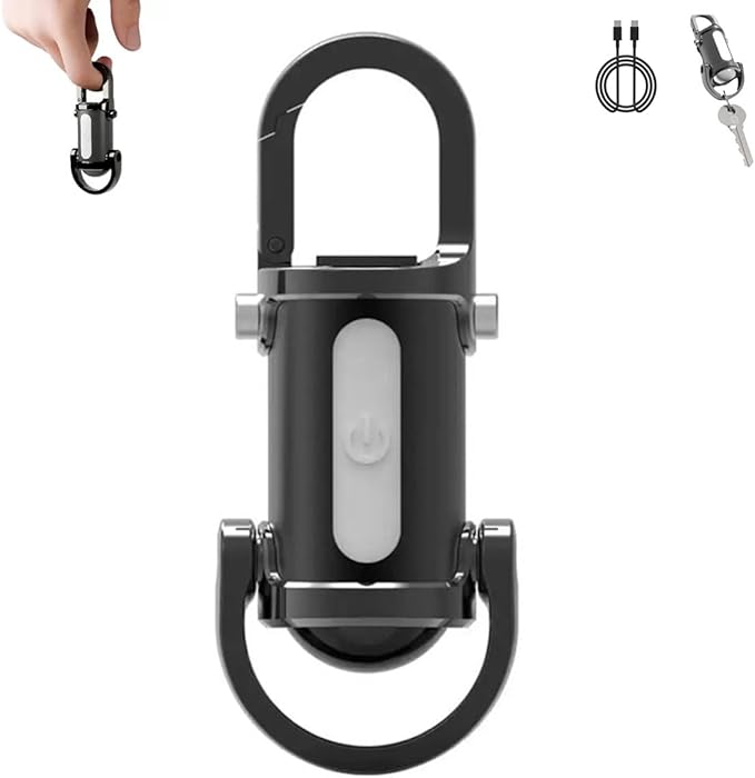 Keychain Flashlight 2025 New Lumilink Mini Flashlight Rechargeable, Extremely Bright, with Mobile Power Function High Gloss Waterproof Portable Flashlight Keychain (Black)