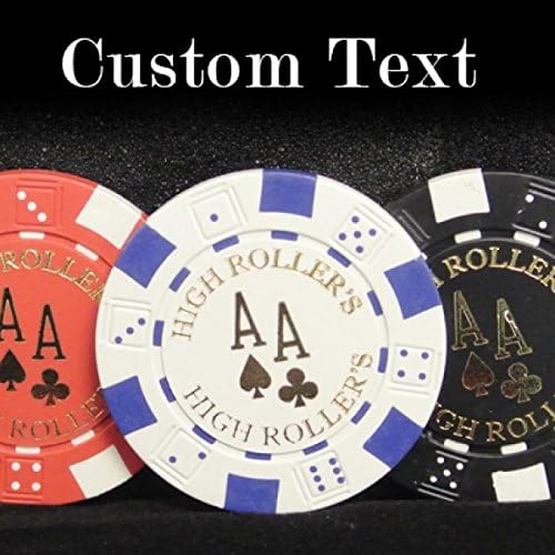 500 Ct. Personalized Hot Stamp Dice Poker Chip Aluminum Case Set with Your Full Name, Initials, or Text