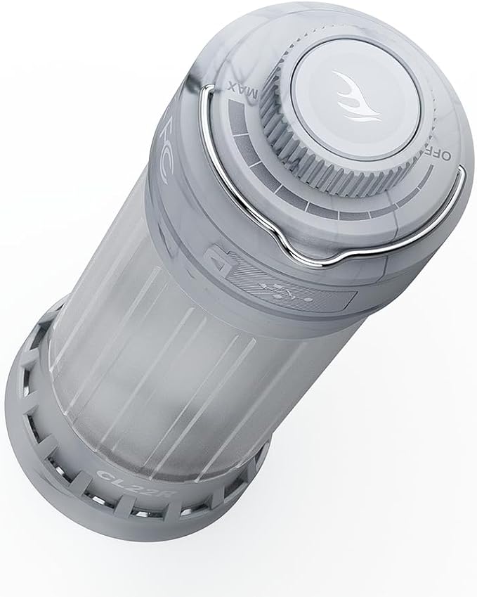 Fenix CL22R 500 Lumen Compact Lantern, USB-C Rechargeable and Multifunctional with Red Light and Colorful Ambient Lights for Camping, Hiking, Fishing (Iceberg White)