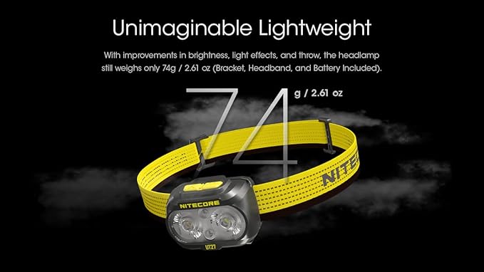Nitecore UT27 Pro 800 Lumen Running Headlamp USB-C Rechargeable Dual Power with Multi-Color Temperatures Red Light Lightweight Trail Hiking Camping Sticker