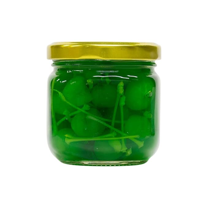 Polar Maraschino Cherries 7 ounce (12 Pack) (Green with Stem)