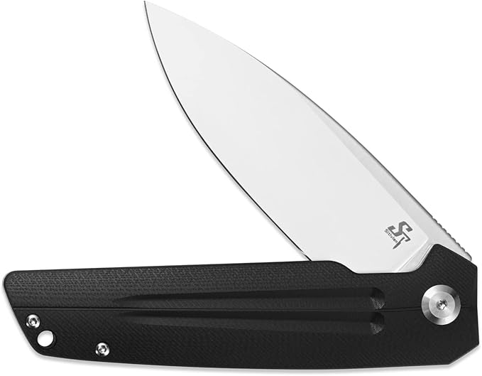 Sitivien ST152 Folding Knife,K110(D2) Steel Blade with G10 Handle EDC Tool Knife for Outdoor Camping,Hiking,Fishing(Black)