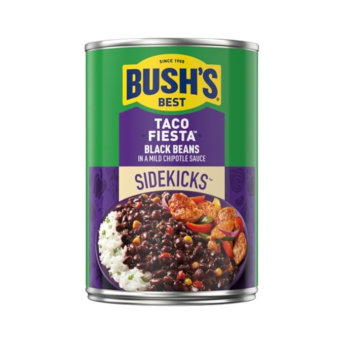 Bush's Best Baked Beans, Sidekicks Variety Pack, Southwest Zest Pinto Beans (15oz), Taco Fiesta Black Beans (15.1oz) (3 of each)