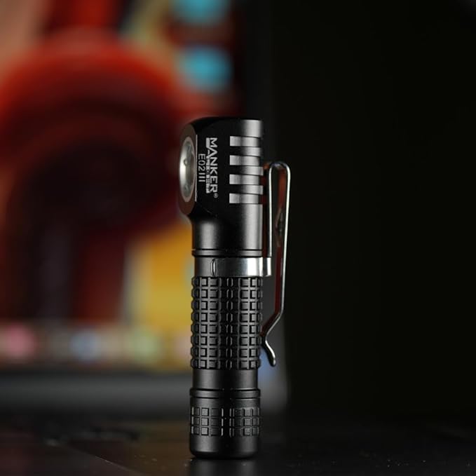 Manker E02III Everyday-Carry Flashlight, USB-c Rechargeable 10440 / AAA Flashlight, Pocket EDC flashlightwith Magnetic Tail, Reversible Clip (560Lumens 6500K Cool White, Black)