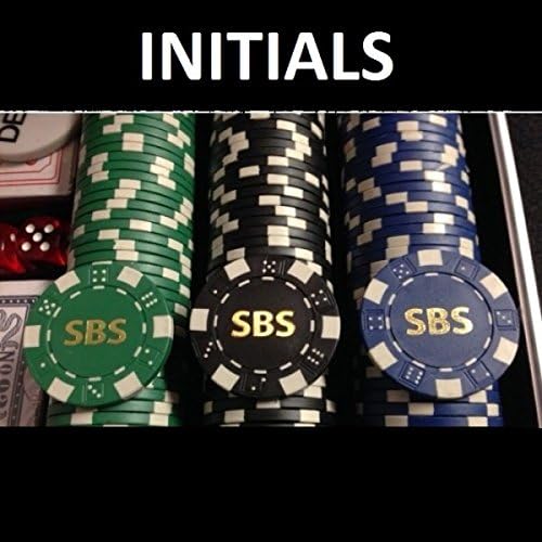 500 Ct. Personalized Hot Stamp Dice Poker Chip Aluminum Case Set with Your Full Name, Initials, or Text
