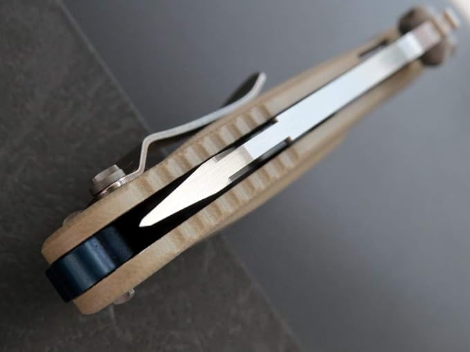 Eafengrow EF55 Pocket Knife Folding Knife G10 Handle D2 Steel Blade Folder EDC Tool Knifes for Working Camping with Clip(Desert)