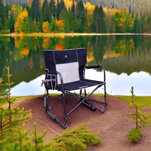 GCI OUTDOOR Freestyle Rocker with Side Table Camping Chair | Portable Folding Rocking Chair with