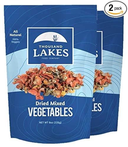Thousand Lakes Dried Mixed Vegetables Select Soup Blend - 2-pack 8 ounces (1 pound total) | 100% Veggies | No Added Salt