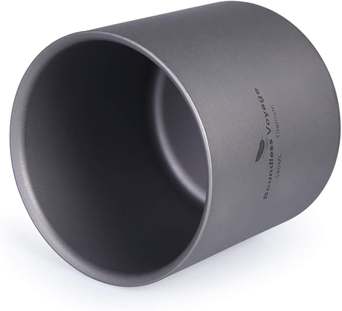 Boundless Voyage 3 in 1 Double Walled Titanium Cup Heat Resistant Mini Tea Drink Cup Outdoor Camping Mug Coffee Cups Camping Accessories Ti15153B