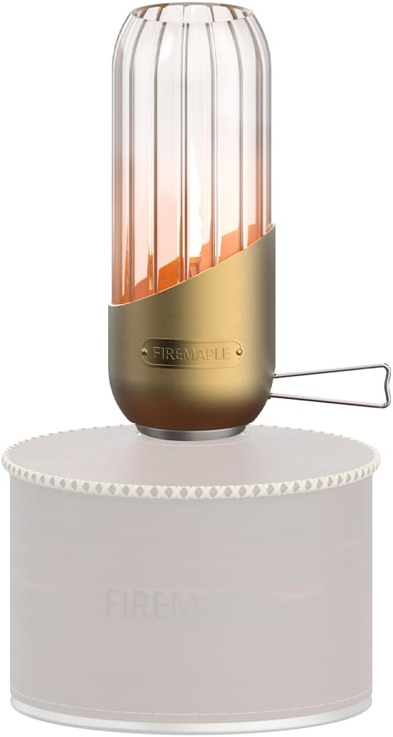 Fire-Maple Orange Camping Lantern Glass, Steel & Aluminum | Propane or Isobutane Fuel Canister Beautiful Lights | NO Mantles Needed | Propane Lanterns for Camping, Emergency Essential