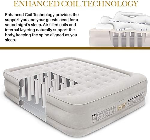 King Koil Luxury California King Air Mattress with Built-in Pump for Home, Camping & Guests - 20??King Size Inflatable Airbed Luxury Double High Adjustable Blow Up Mattress, Durable Waterproof