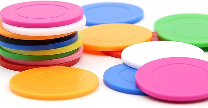 100-1000 Custom Plastic Bar Tokens Poker Chips, Personalized Your Logo or Text, Both Sided Full Color Printing