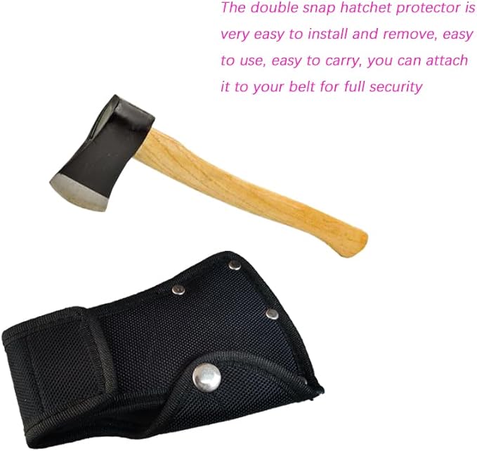 2 Pack Axe Head Sheath Holster, Black Hatchet Sheath for 1.25Lb Axe, Resistant Double Snap Hatchet Protector, Axe Cover for Outdoor Work Outdoor Hiking