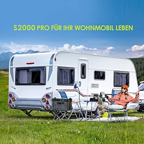2000w Portable Power Station, 1500Wh MPPT Battery Backup, S2000 Solar Generator with 4 AC Outlets(Peak 4000w), Solar Power Bank for 11 Devices, for Home Use, Outdoor Camping, Traveling, RVs