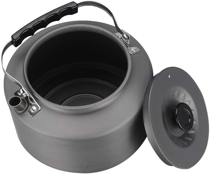Bulin Camping Kettle, 2.2L Large Portable Stovetop Tea Kettle Fast Heating Boiling Hot Water for Open Fire Lightweight Coffee Pot with Anti-Scald Handle & Carry Bag for Outdoor Hiking Picnic Travel