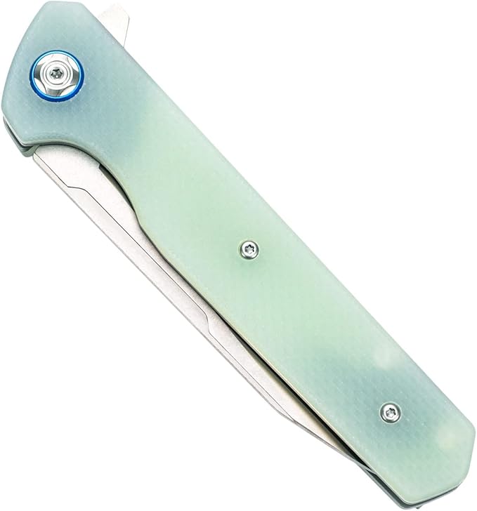 Sitivien ST135 Folding Knife,D2 Steel Blade G10 Handle Outdoor EDC Knife for Hunting Fishing Camping(Jade)