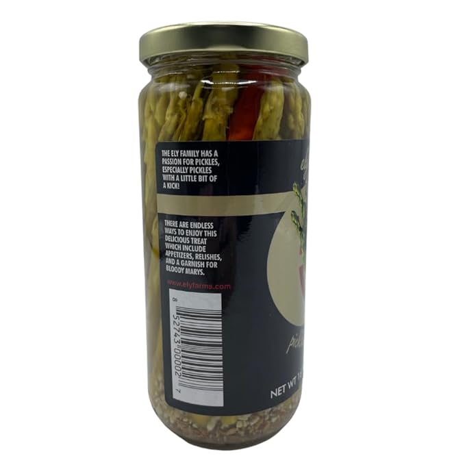 Ely Farms Pickled Asparagus - Unique and Irresistible Taste - Crunch Spears with a Garlic and Dill Flavor - Made with a Family Recipe