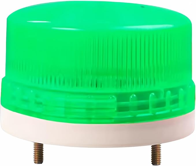 LTE-5061J LED Steady Beacon Light with Buzzer, 110V Screw Mount Warning Alarm Lamp for Factory Equipment, Security Systems, Warehouse Safety, Waterproof, Green, Green (Steady + Sound)