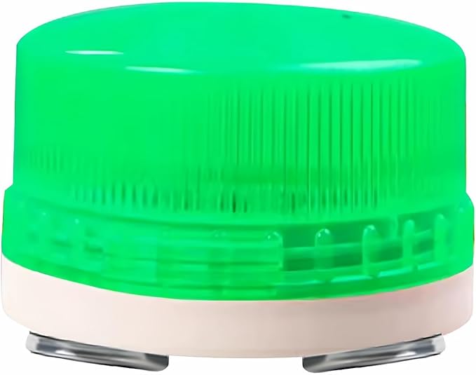 LTE-5061J LED Steady Beacon Light Silent, 24V Magnetic Mount Signal Warning Lamp for Industrial Machines, Warehouse, Security Monitoring, Construction Safety, Waterproof, Green (Steady No Sound)