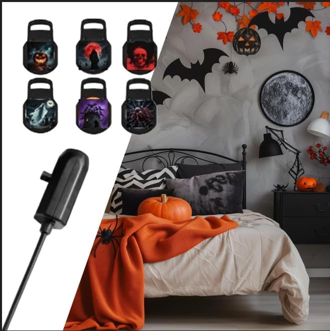 Halloween USB Projector Light - 6 Scenes Starry Sky Projector, Creative LED Night Light for Dark & Night Ambiance, Holiday Atmosphere Projection Lamp