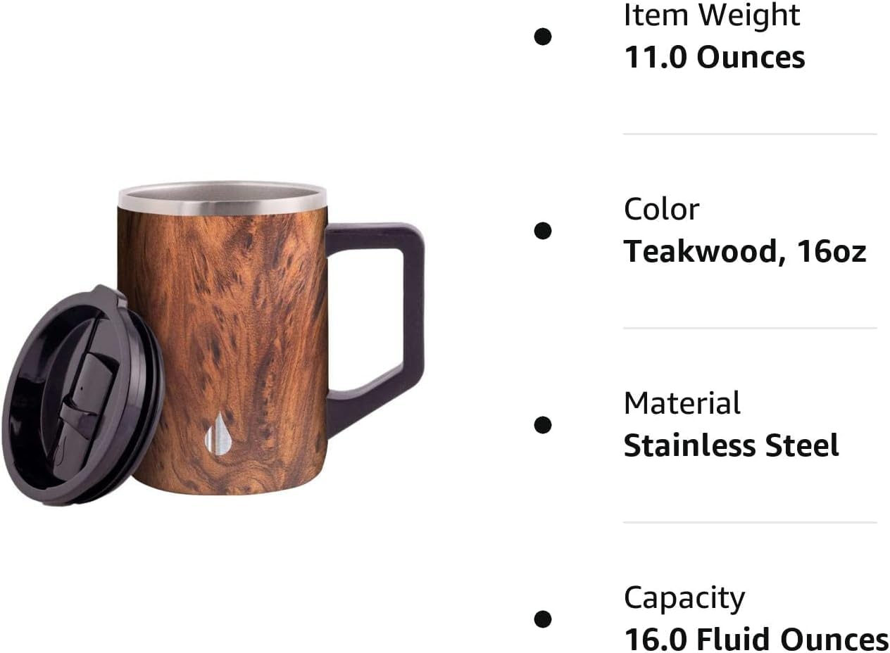 Elemental Insulated Coffee Mug - Triple-Wall Stainless Steel Summit Travel Cup for Hot and Cold